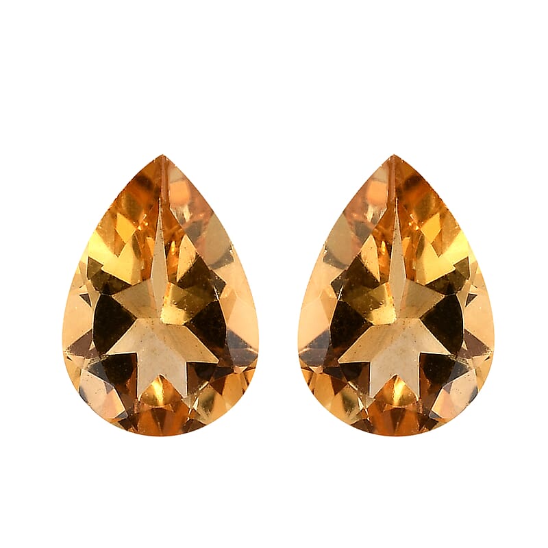 AA Brazilian Citrine Set of 2 (Pear 7x5 mm) 1.14 ctw