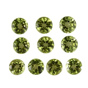 AA Peridot Set of 10 (Rnd 5 mm) 5.33 ctw Loose Gemstone