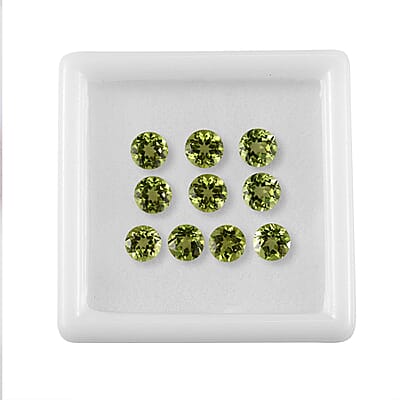 AA Peridot Set of 10 (Rnd 5 mm) 5.33 ctw Loose Gemstone