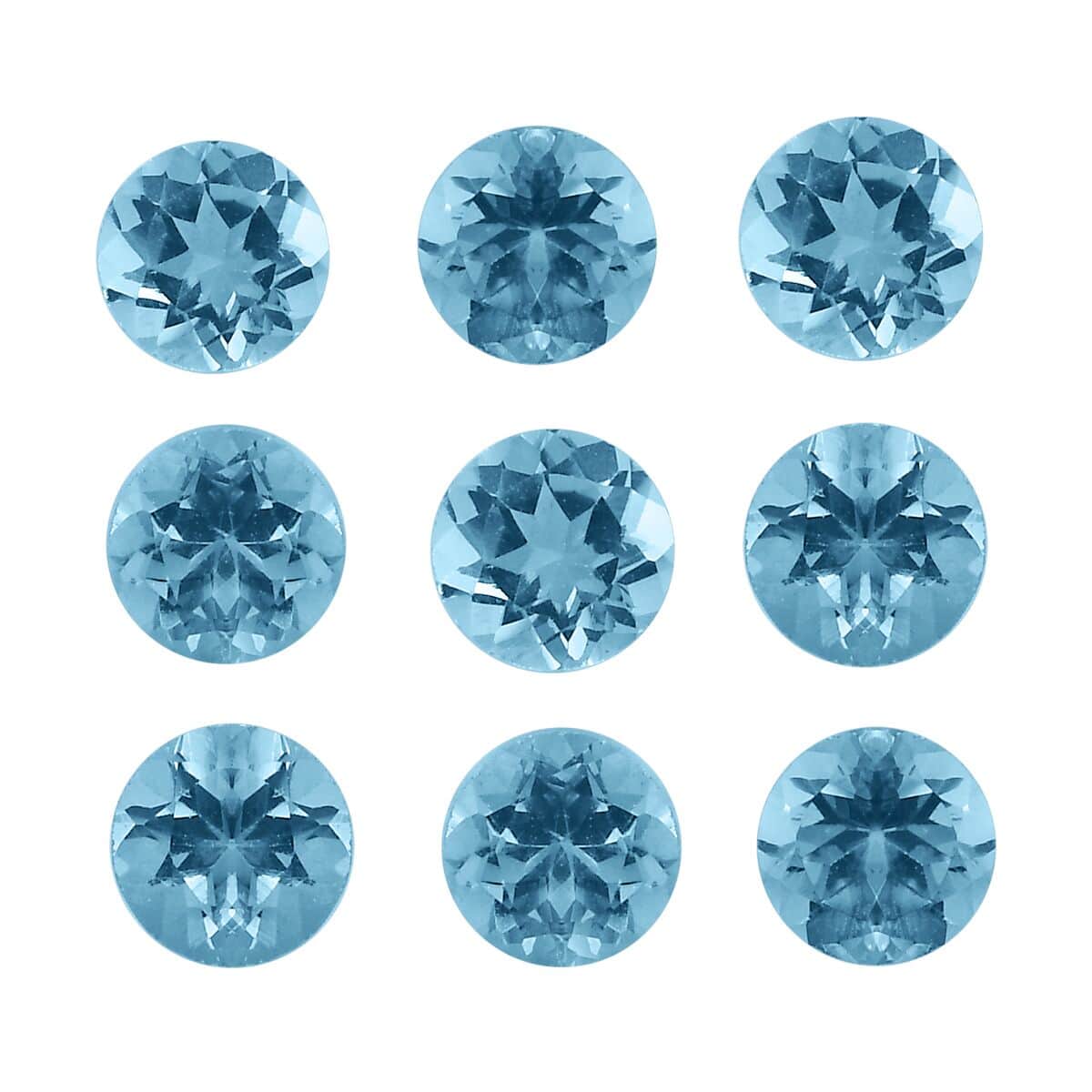 AA Sky Blue Topaz Set of 10 (Rnd 5 mm) 6.24 ctw Loose Gemstone image number 0