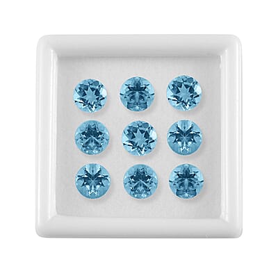 AA Sky Blue Topaz Set of 10 (Rnd 5 mm) 6.24 ctw Loose Gemstone