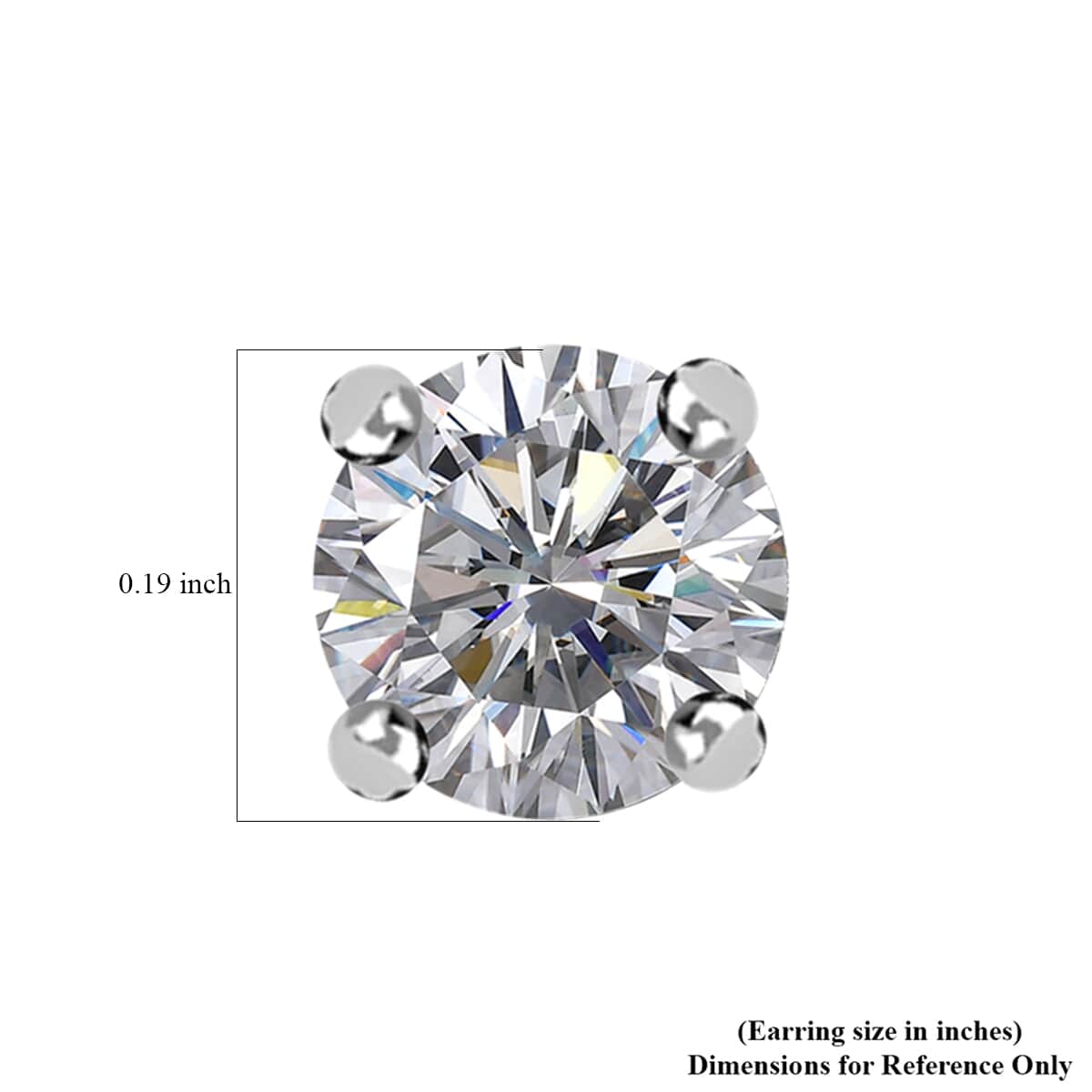 Moissanite 1.30 ctw Solitaire Stud Earrings in Rhodium Over Sterling Silver image number 5