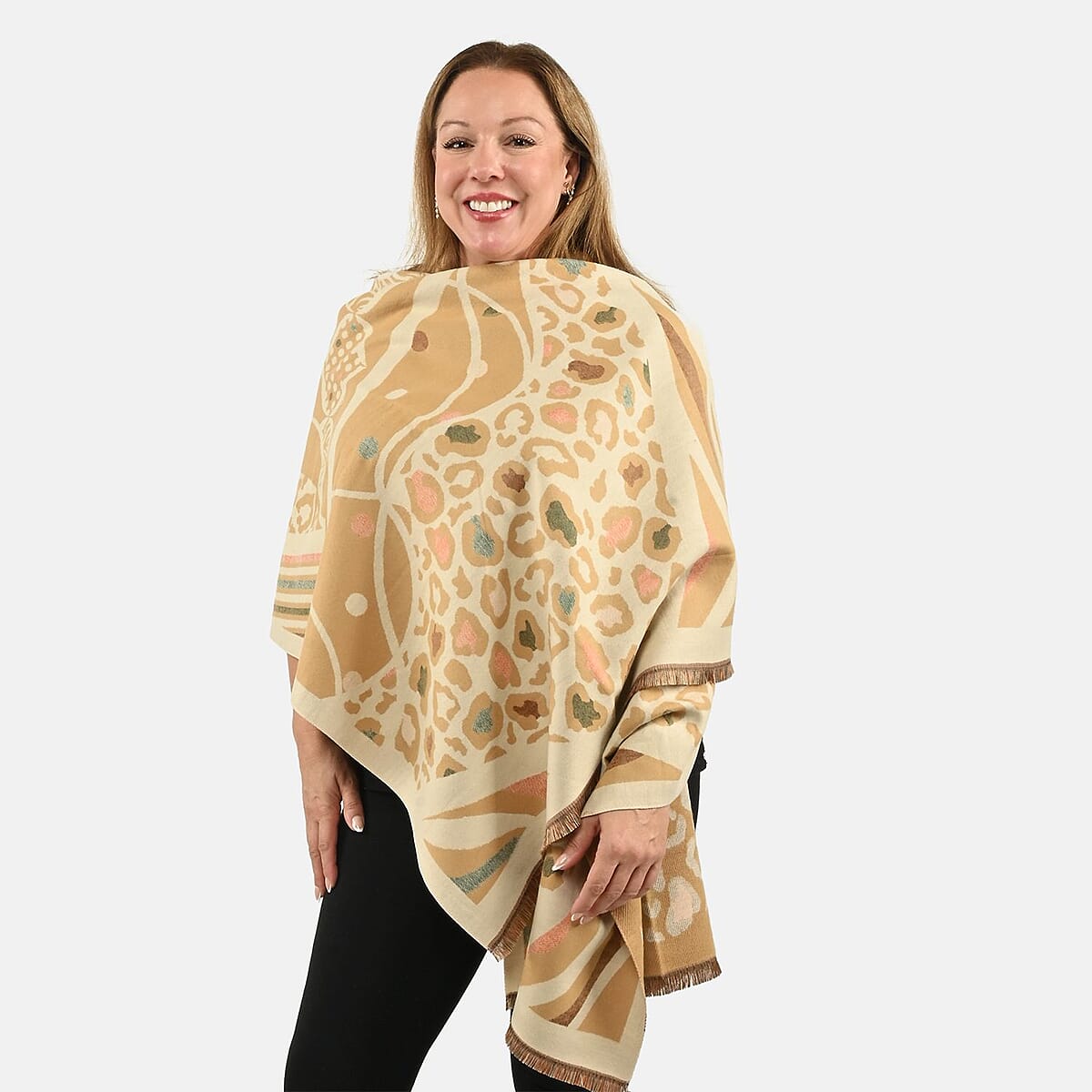 Instyle Beige Leopard Scarf - One Size Fits Most image number 2