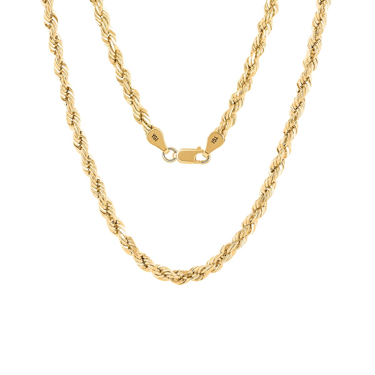 4mm Rope Chain Necklace in 10K Yellow Gold 9.45 Grams 28 Inches image number 0