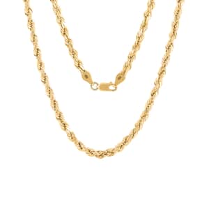 4mm Rope Chain Necklace in 10K Yellow Gold 9.45 Grams 28 Inches