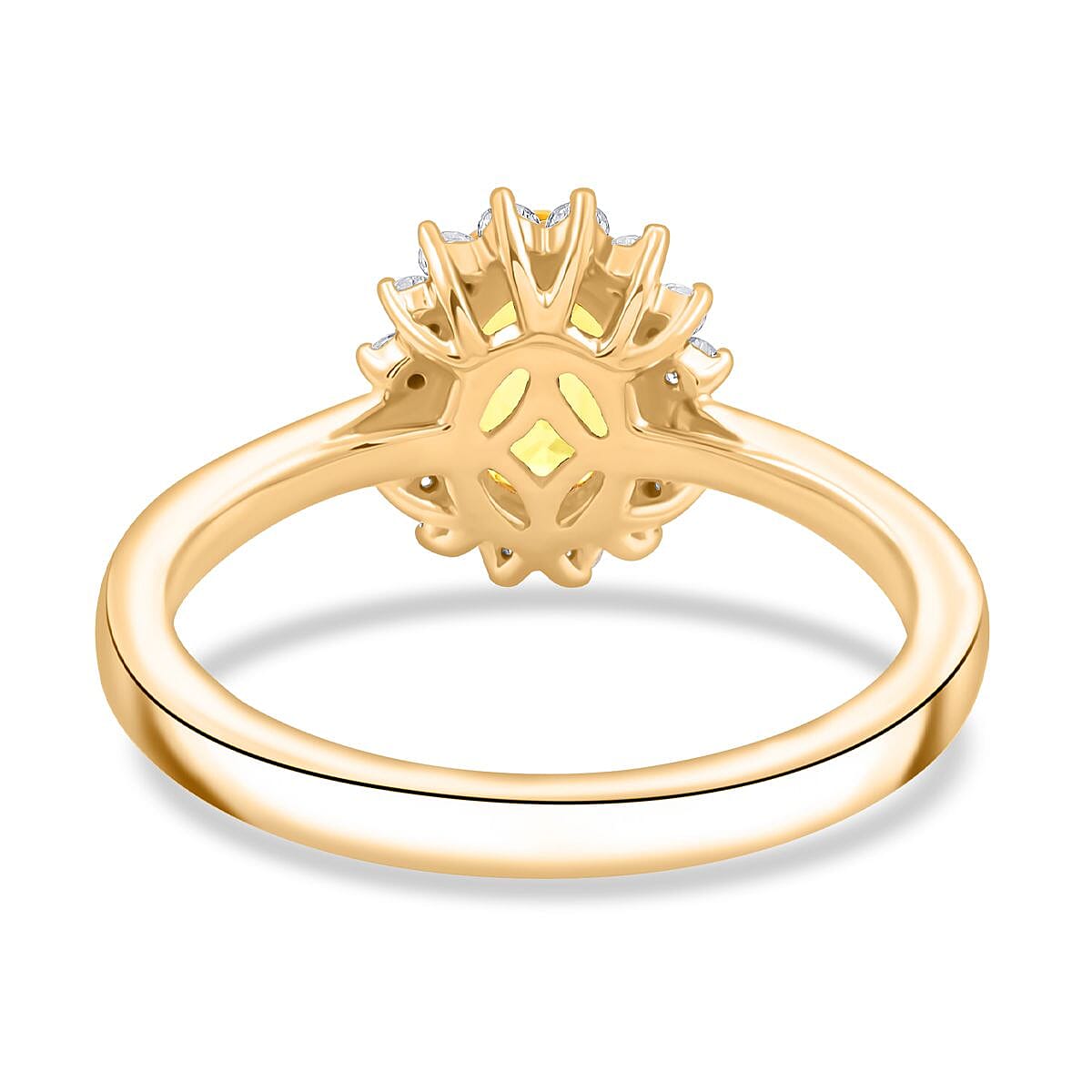 Certified & Appraised Luxoro AAA Madagascar Yellow Sapphire and G-H I2 Diamond 2.15 ctw Ring in 14K Yellow Gold (Size 10.0)