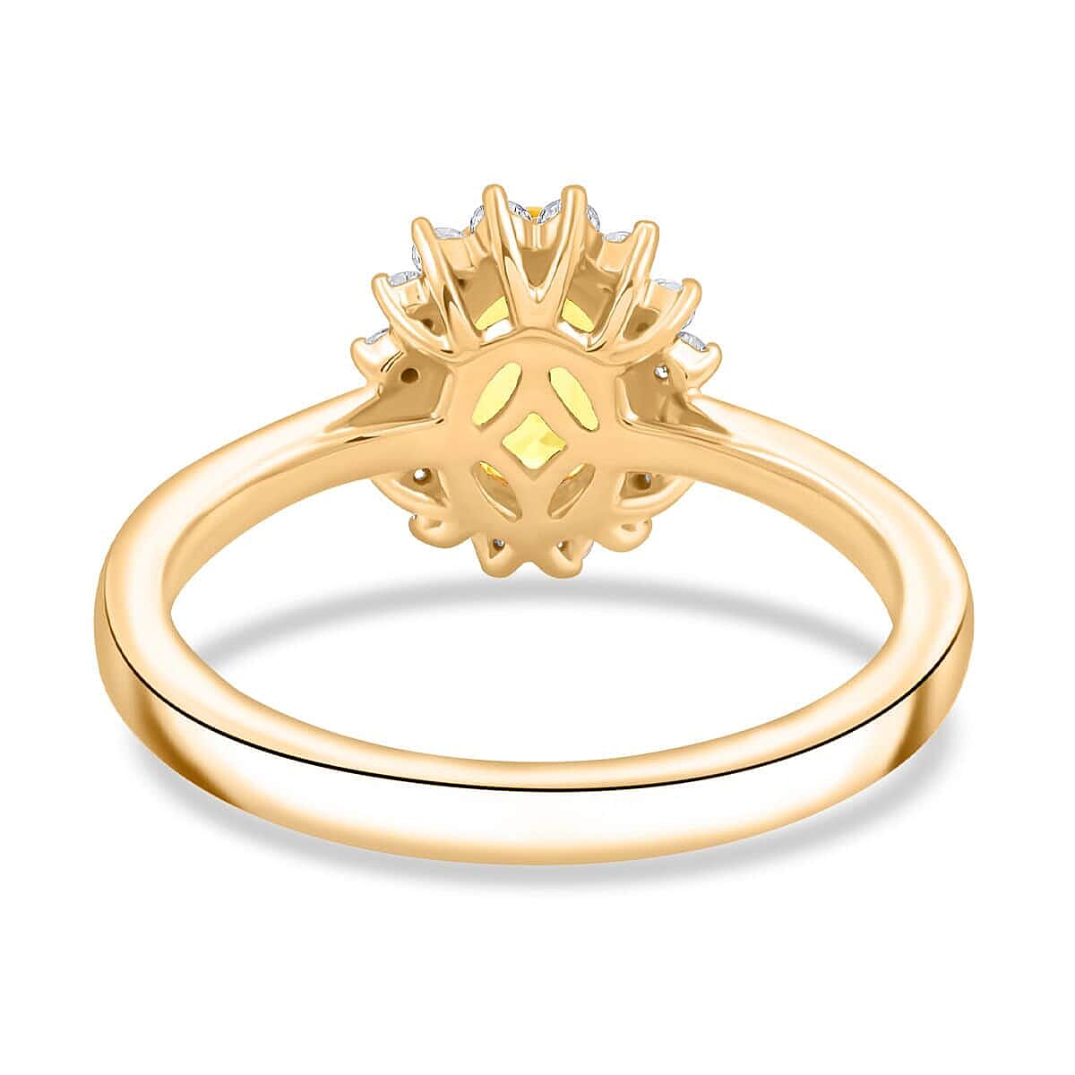 Certified & Appraised Luxoro AAA Madagascar Yellow Sapphire and G-H I2 Diamond 2.15 ctw Ring in 14K Yellow Gold (Size 10.5) image number 4