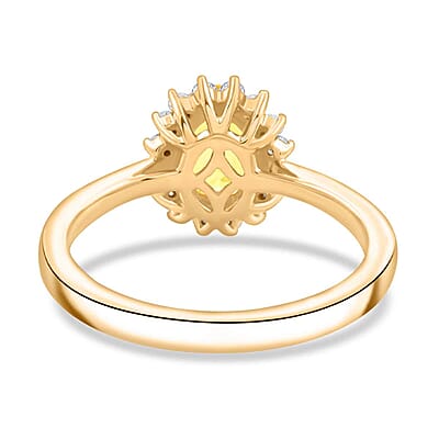 Certified & Appraised Luxoro AAA Madagascar Yellow Sapphire and G-H I2 Diamond 2.15 ctw Ring in 14K Yellow Gold (Size 11.0)