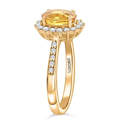 Collector's Edition Luxoro AAA Canary Yellow Sapphire and G-H I2 Diamond 3.00 ctw Ring in 14K Yellow Gold (Size 11.0) 4.05 Grams