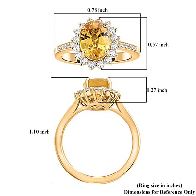 Collector's Edition Luxoro AAA Canary Yellow Sapphire and G-H I2 Diamond 3.00 ctw Ring in 14K Yellow Gold (Size 5.5) 4.05 Grams