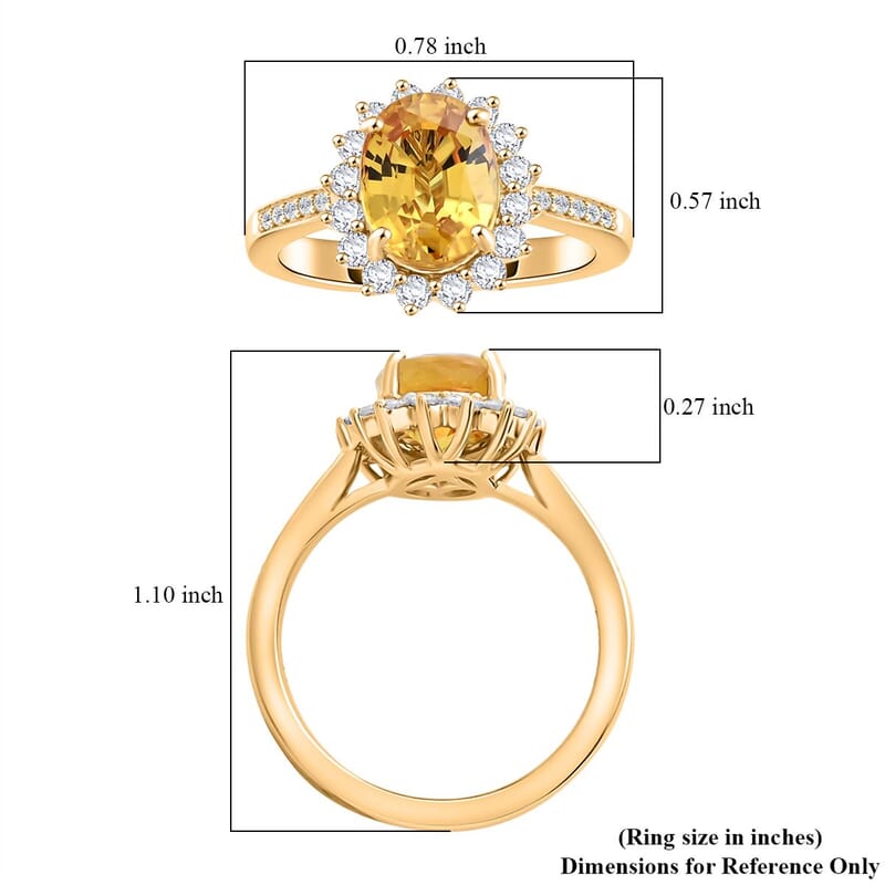 Collector's Edition Luxoro AAA Madagascar Yellow Sapphire and G-H I2 Diamond 3.00 ctw Ring in 14K Yellow Gold (Size 6.0) 4.05 Grams