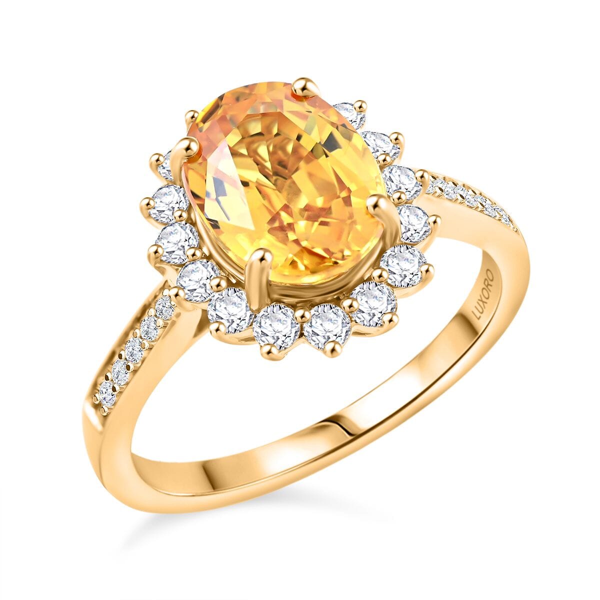 Collector's Edition Luxoro AAA Madagascar Yellow Sapphire and G-H I2 Diamond 3.00 ctw Ring in 14K Yellow Gold (Size 8.0) 4.05 Grams image number 0