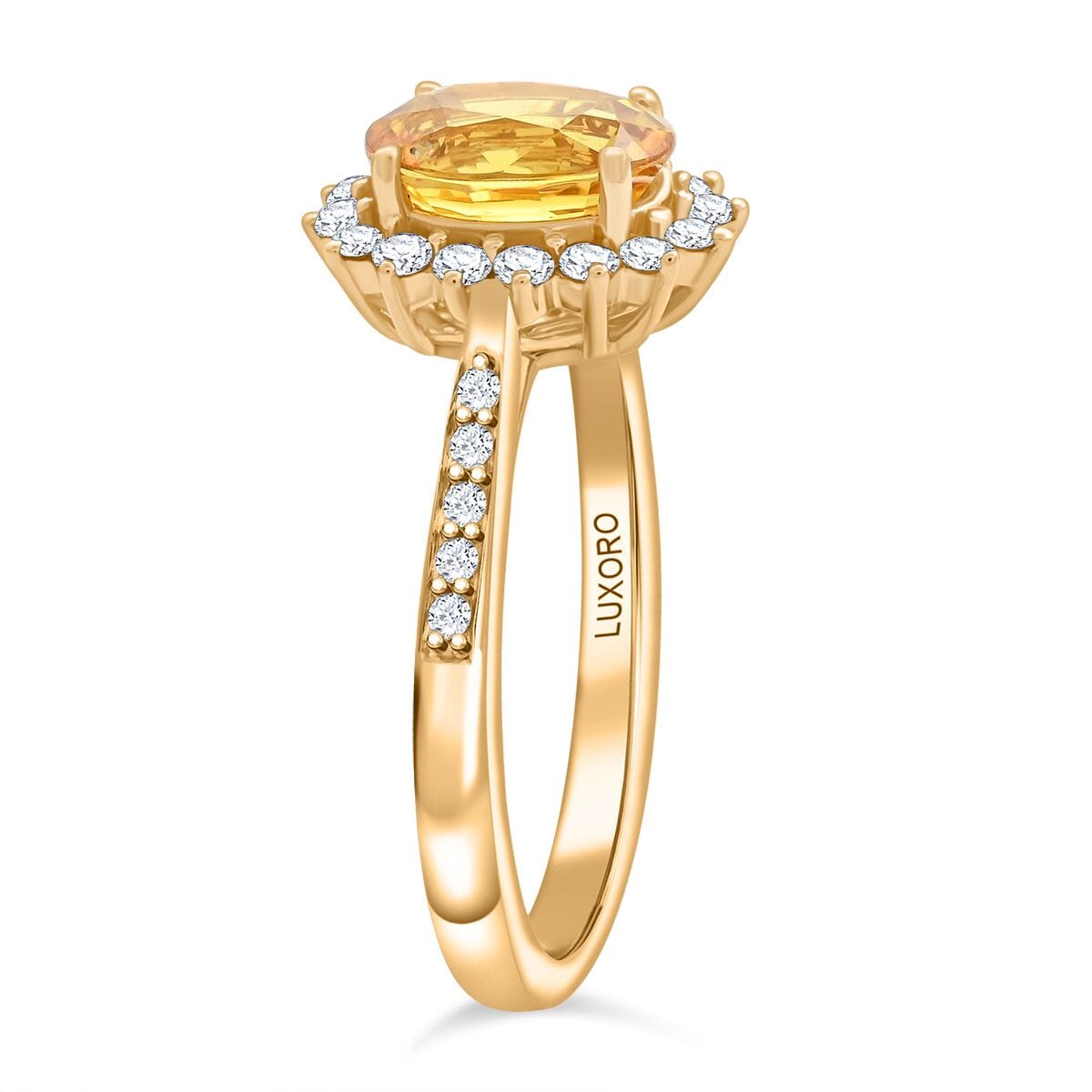 Collector's Edition Luxoro AAA Madagascar Yellow Sapphire and G-H I2 Diamond 3.00 ctw Ring in 14K Yellow Gold (Size 8.0) 4.05 Grams image number 3