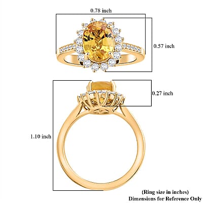 Collector's Edition Luxoro AAA Madagascar Yellow Sapphire and G-H I2 Diamond 3.00 ctw Ring in 14K Yellow Gold (Size 8.0) 4.05 Grams