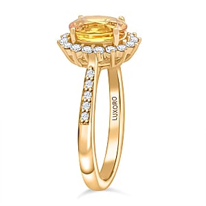 Collector's Edition Luxoro AAA Canary Yellow Sapphire and G-H I2 Diamond 3.00 ctw Ring in 14K Yellow Gold (Size 8.5) 4.05 Grams