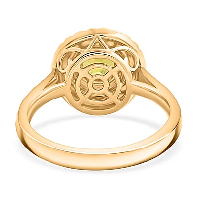 Certified & Appraised Luxoro AAA Madagascar Yellow Sapphire and G-H I2 Diamond 1.50 ctw Ring in 14K Yellow Gold (Size 11.0) 4.90 Grams