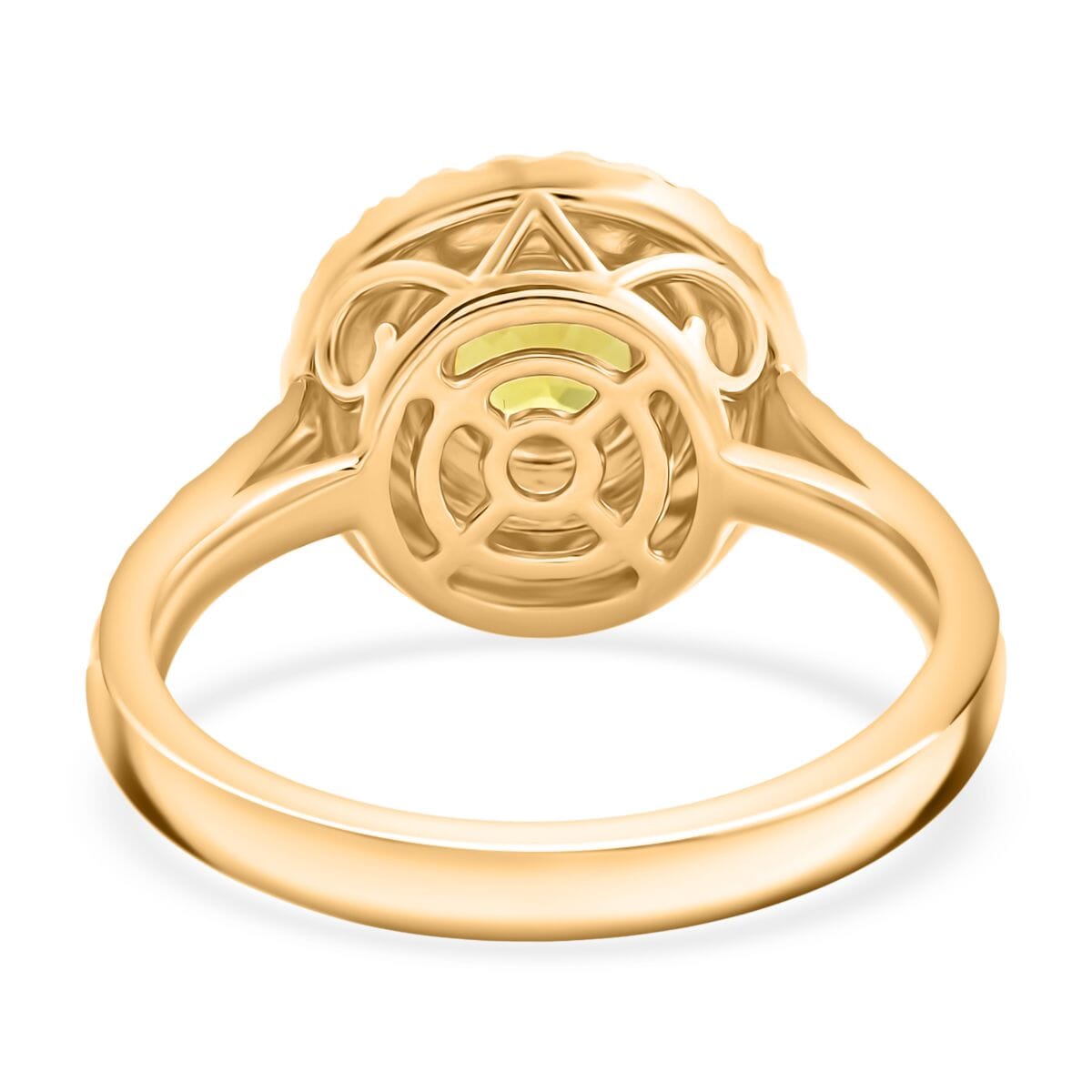 Certified & Appraised Luxoro AAA Madagascar Yellow Sapphire and G-H I2 Diamond 1.50 ctw Ring in 14K Yellow Gold (Size 8.0) 4.90 Grams image number 5