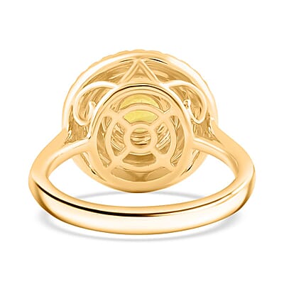 Certified & Appraised Luxoro AAA Madagascar Yellow Sapphire and G-H I2 Diamond 1.35 ctw Ring in 14K Yellow Gold (Size 6.0) 5.25 Grams