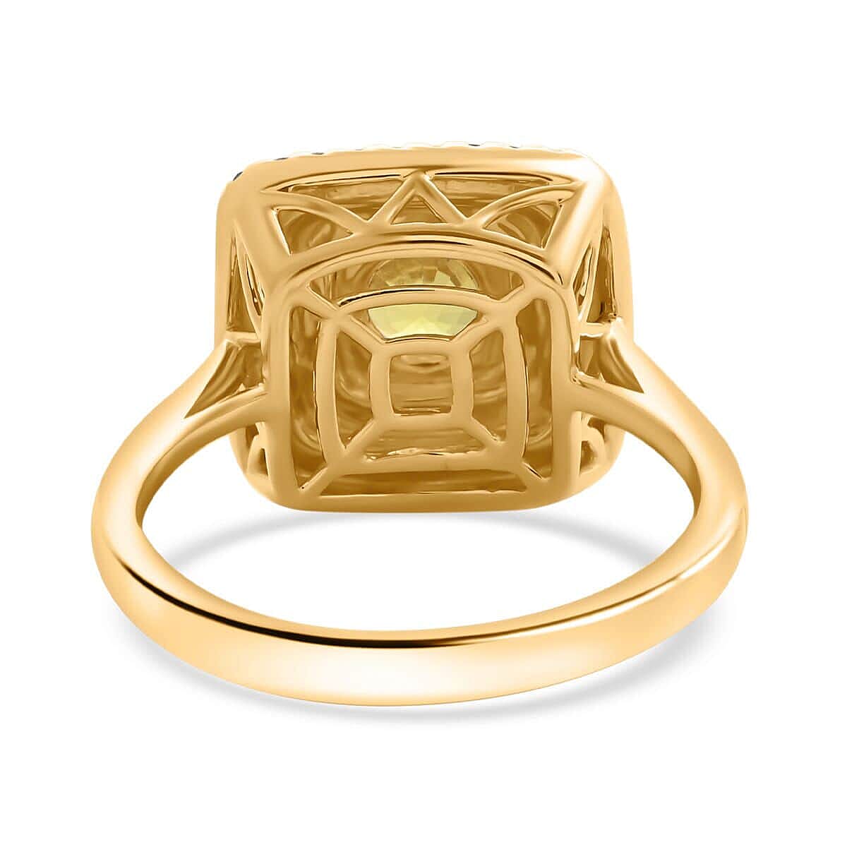 Certified & Appraised Luxoro AAA Madagascar Yellow Sapphire and G-H I2 Diamond 1.35 ctw Ring in 14K Yellow Gold (Size 8.5) 5.85 Grams image number 4