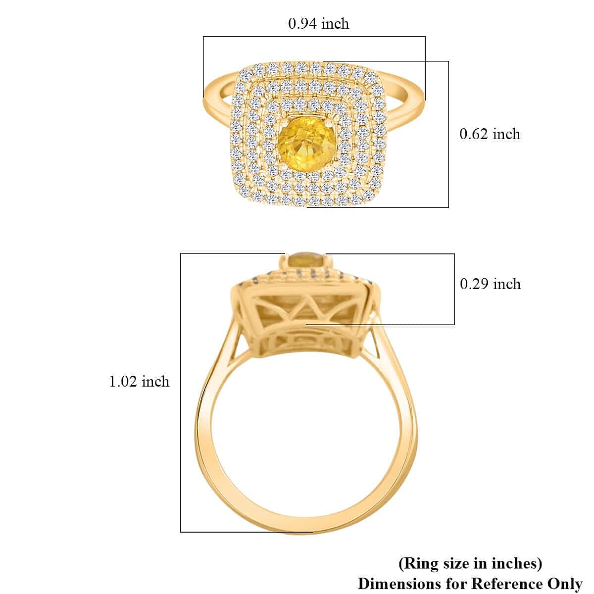 Certified & Appraised Luxoro AAA Madagascar Yellow Sapphire and G-H I2 Diamond 1.35 ctw Ring in 14K Yellow Gold (Size 8.5) 5.85 Grams image number 5