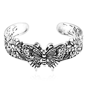 Bali Legacy Butterfly Cuff Bracelet in Sterling Silver (7.25 In) 29.50 Grams
