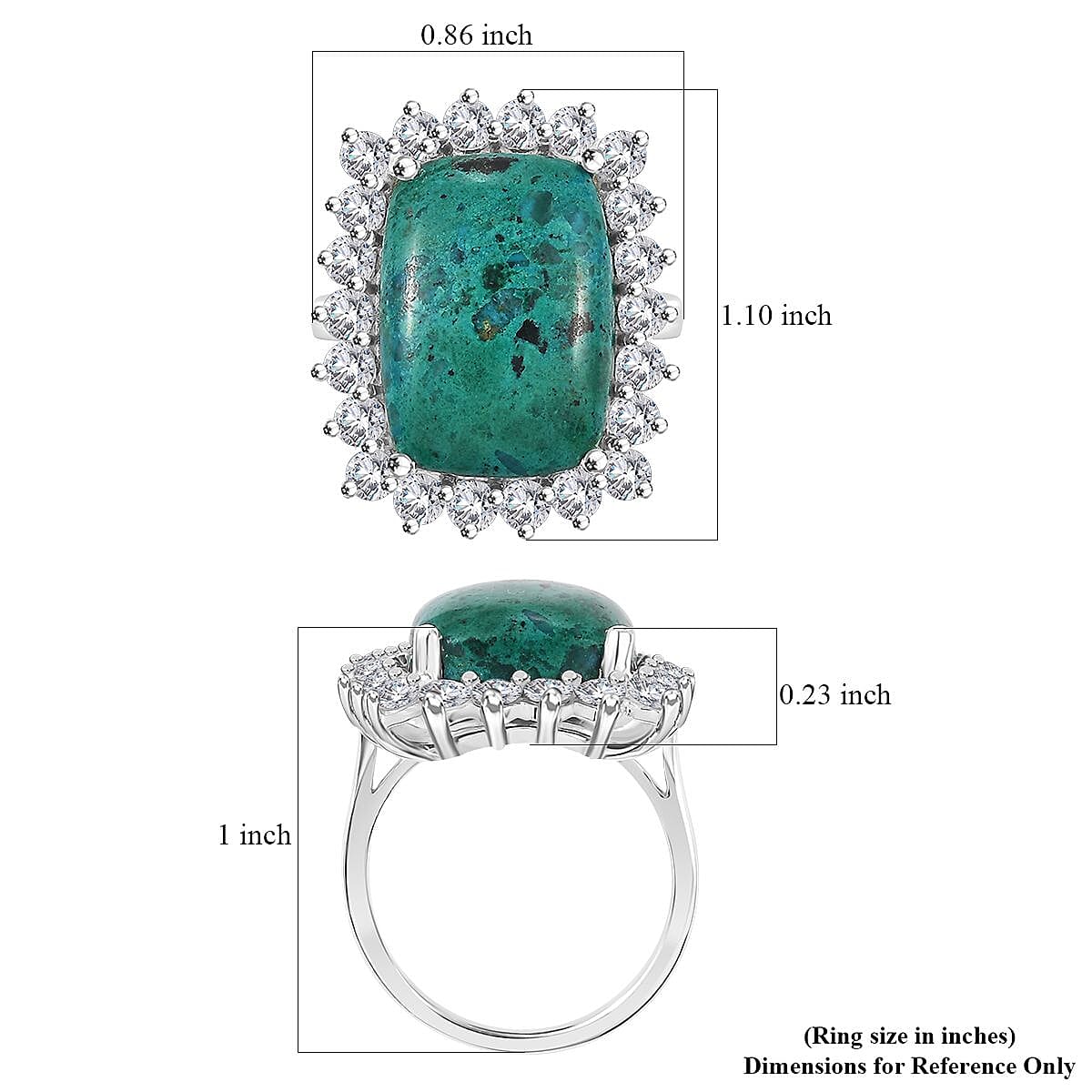 Karis Table Mountain Shadowkite and White Zircon 15.85 ctw Halo Ring in Platinum Bond (Size 9.0) image number 5