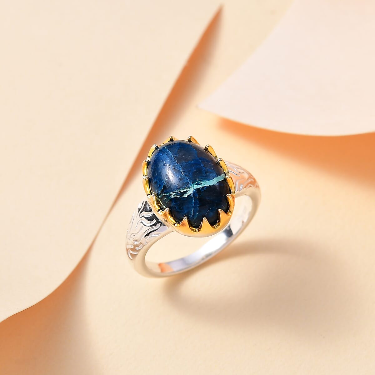 Table Mountain Shadowkite 6.00 ctw Mystic Forest Ring in 14K YG Over and Sterling Silver (Size 8.0) image number 1