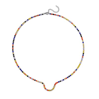 Multi Color Austrian Crystal Necklace in Stainless Steel 20 Inches