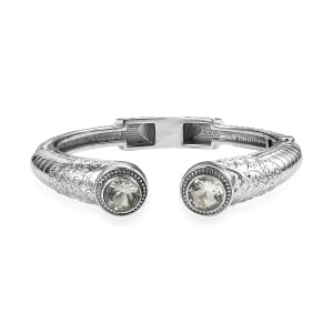 Premium Montezuma Prasiolite 7.35 ctw Bangle Bracelet in Stainless Steel (7.25 In) 