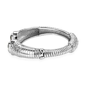 Premium Montezuma Prasiolite 7.35 ctw Bangle Bracelet in Stainless Steel (7.25 In) 