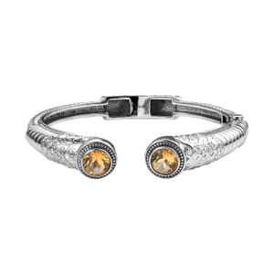 Premium Brazilian Citrine 7.40 ctw Bangle Bracelet in Stainless Steel (8.00 In) 