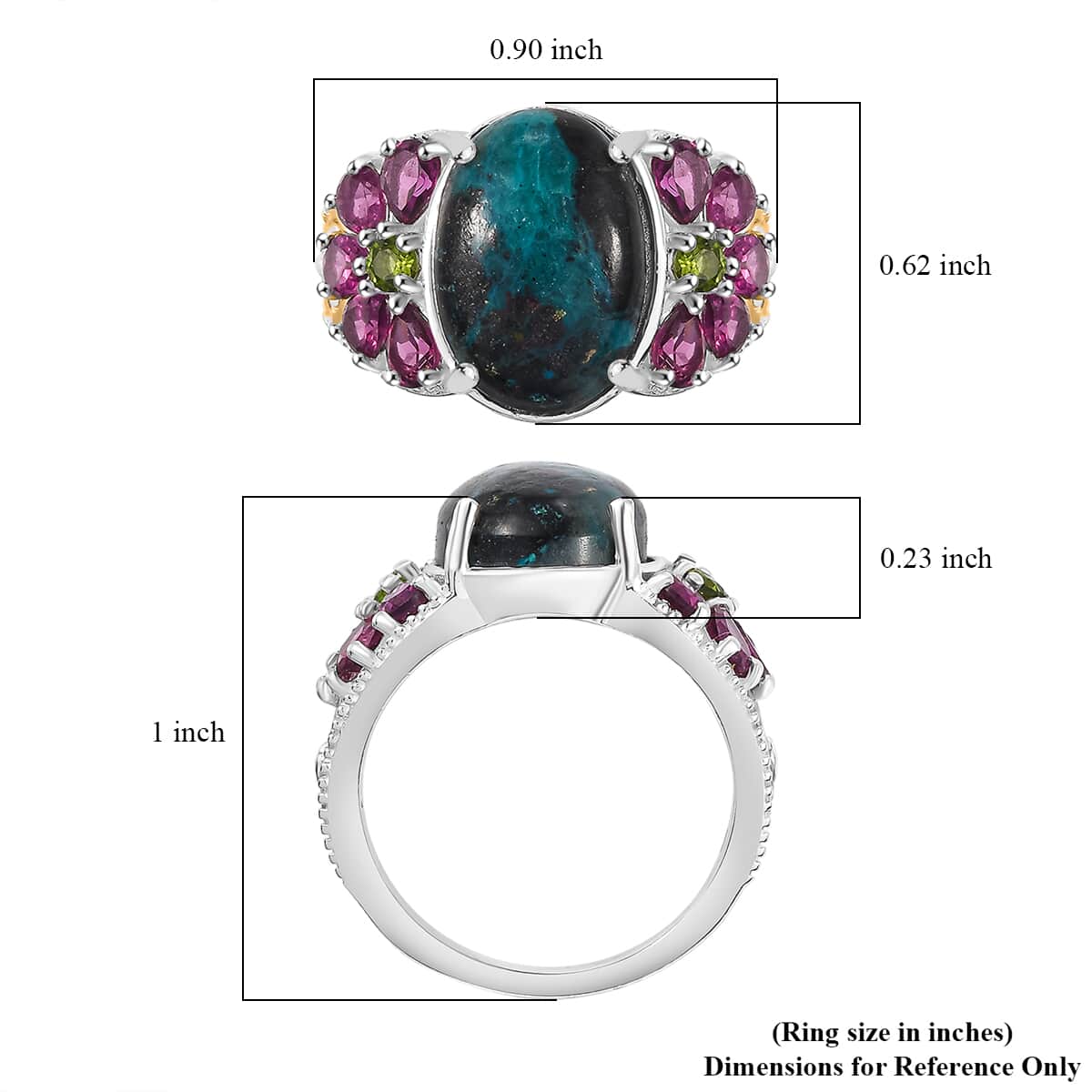 Karis Table Mountain Shadowkite, Multi Gemstone Floral Ring in Platinum Bond (Size 10.0) (Del. in 8-10 Days) 8.75 ctw image number 5