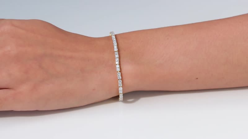 Luxuriant Lab Grown Diamond Bracelet in 18K Vermeil YG Over Sterling Silver (7.25 In) 5.00 ctw