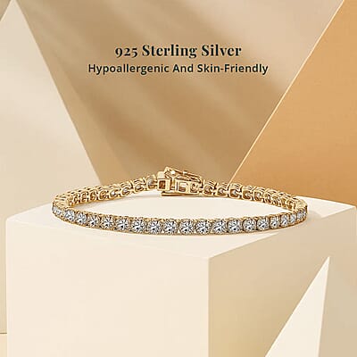 Luxuriant Lab Grown Diamond E-F VS 5.00 ctw Tennis Bracelet in 18K Vermeil Yellow Gold Over Sterling Silver (7.25 In)