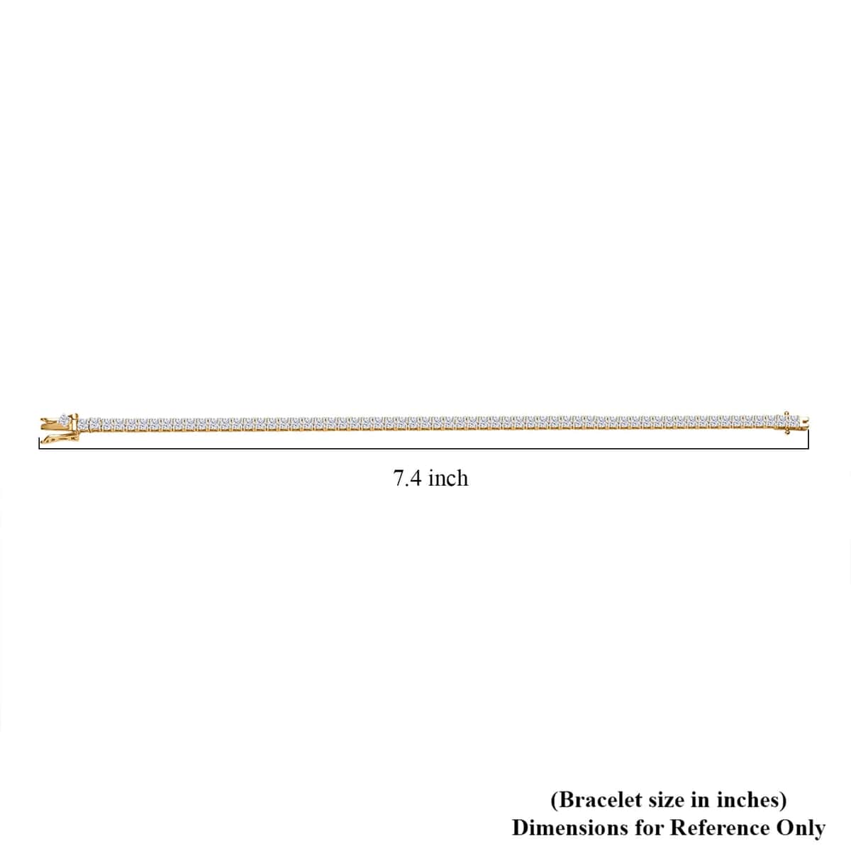 Luxuriant Lab Grown Diamond E-F VS 5.00 ctw Tennis Bracelet in 18K Vermeil Yellow Gold Over Sterling Silver (7.25 In) image number 4