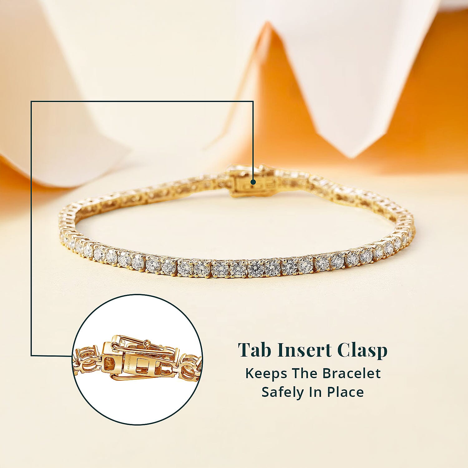 Luxuriant Lab Grown Diamond E-F VS 5.00 ctw Tennis Bracelet in 18K Vermeil Yellow Gold Over Sterling Silver (7.25 In)