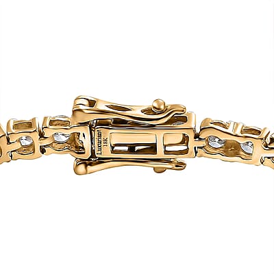 Luxuriant Lab Grown Diamond E-F VS 5.00 ctw Tennis Bracelet in 18K Vermeil Yellow Gold Over Sterling Silver (7.25 In)