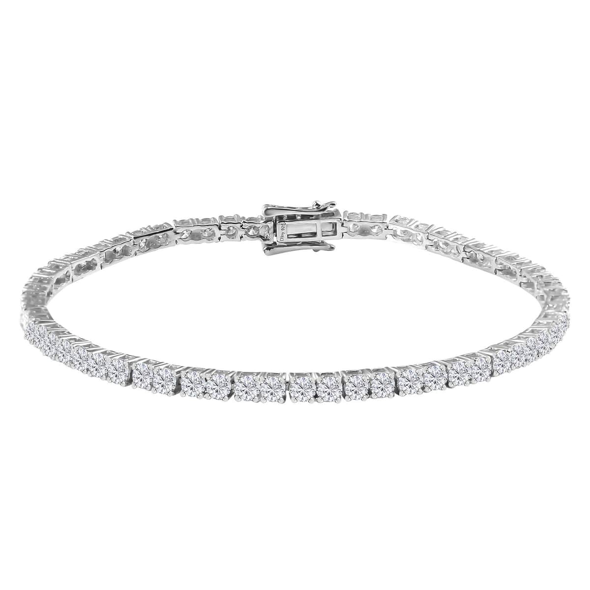 Luxuriant Lab Grown Diamond E-F VS 5.00 ctw Tennis Bracelet in Rhodium Over Sterling Silver (7.25 In) image number 0