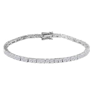 Luxuriant Lab Grown Diamond E-F VS 5.00 ctw Tennis Bracelet in Rhodium Over Sterling Silver (7.25 In)