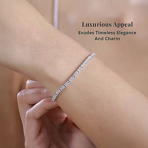 Luxuriant Lab Grown Diamond E-F VS 5.00 ctw Tennis Bracelet in Rhodium Over Sterling Silver (7.25 In)