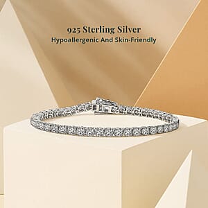 Luxuriant Lab Grown Diamond E-F VS 5.00 ctw Tennis Bracelet in Rhodium Over Sterling Silver (7.25 In)