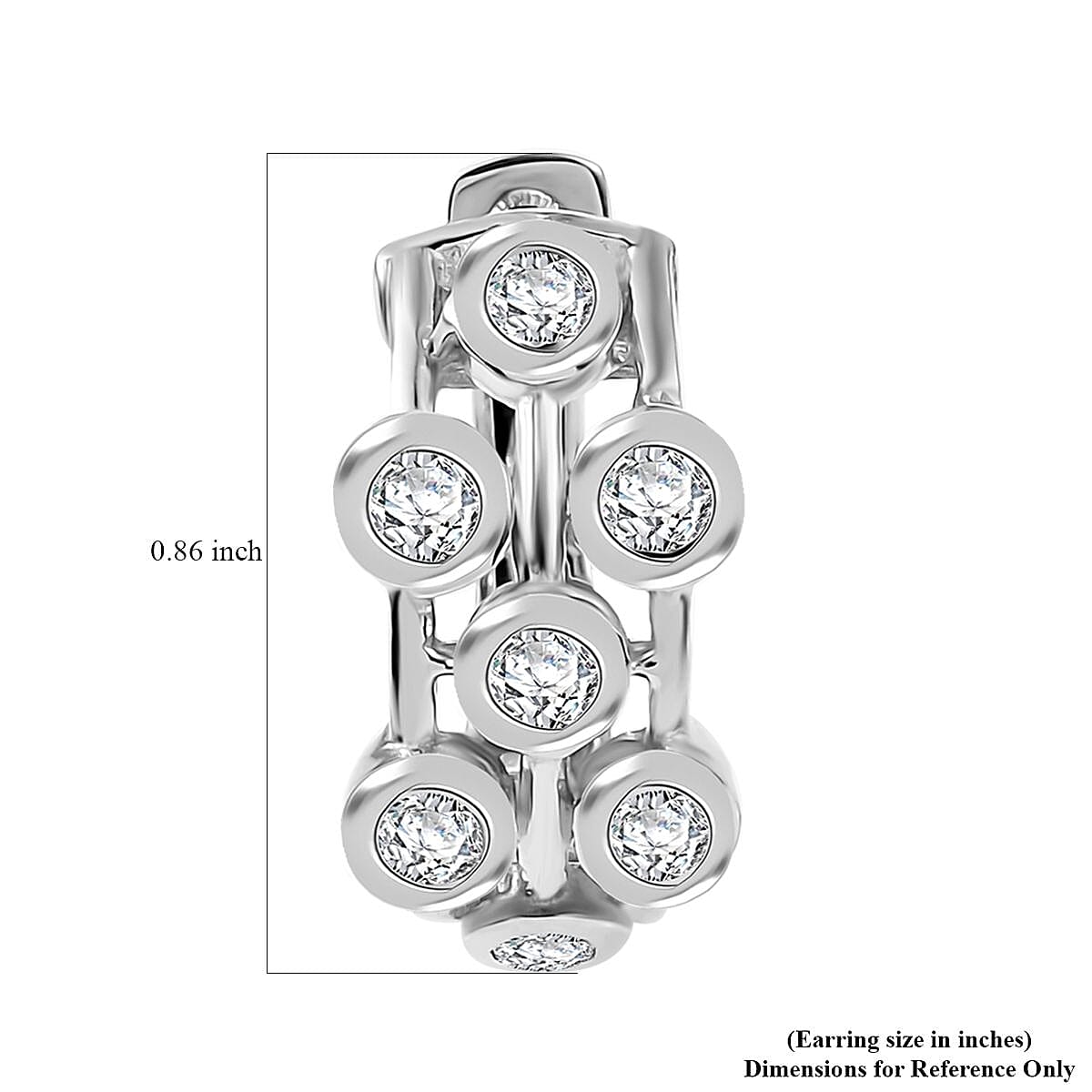 J Francis Embellished with Zirconia by Swarovski 2.75 ctw Hoop Earrings in Rhodium Over Sterling Silver