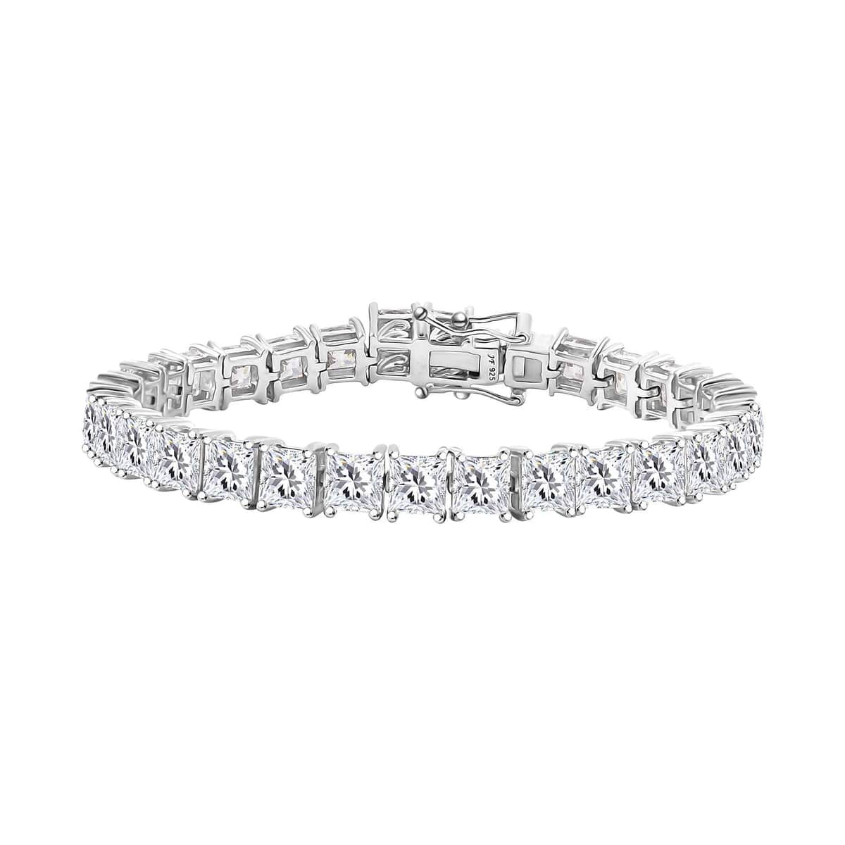 J Francis Embellished with Zirconia by Swarovski 40.10 ctw Tennis Bracelet in Rhodium Over Sterling Silv (6.50 In)  image number 0