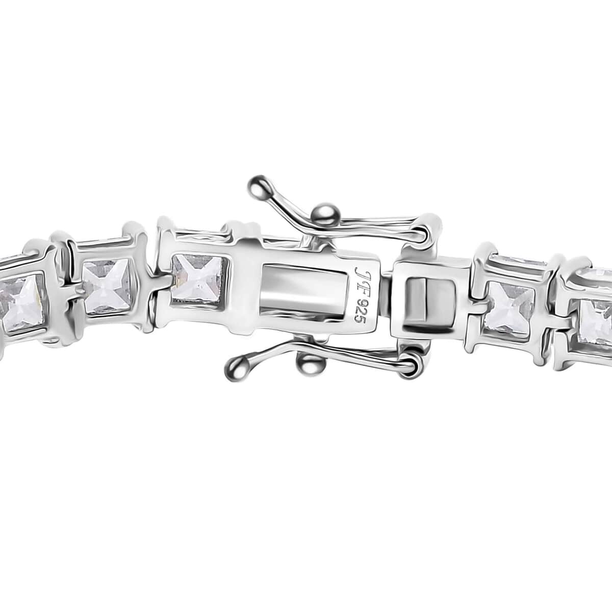 J Francis Embellished with Zirconia by Swarovski 40.10 ctw Tennis Bracelet in Rhodium Over Sterling Silv (6.50 In)  image number 3