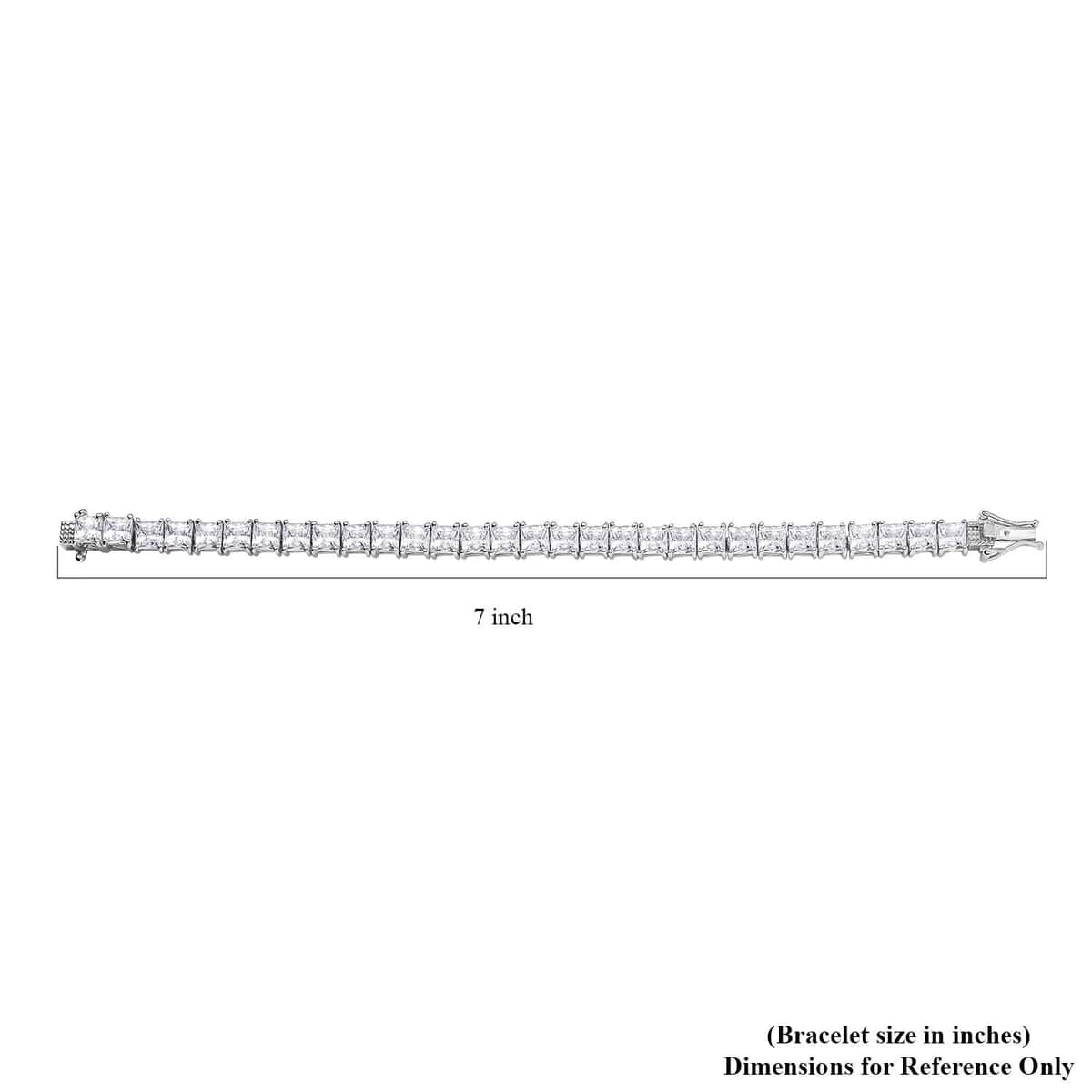 J Francis Embellished with Zirconia by Swarovski 40.10 ctw Tennis Bracelet in Rhodium Over Sterling Silv (6.50 In)  image number 4