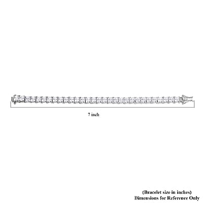 J Francis Embellished with Zirconia by Swarovski 40.10 ctw Tennis Bracelet in Rhodium Over Sterling Silv (6.50 In) 