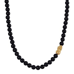 Shungite 300.00 ctw Necklace in Sterling Silver (20 Inches)