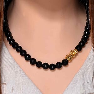 Shungite 300.00 ctw Necklace in Sterling Silver (20 Inches)