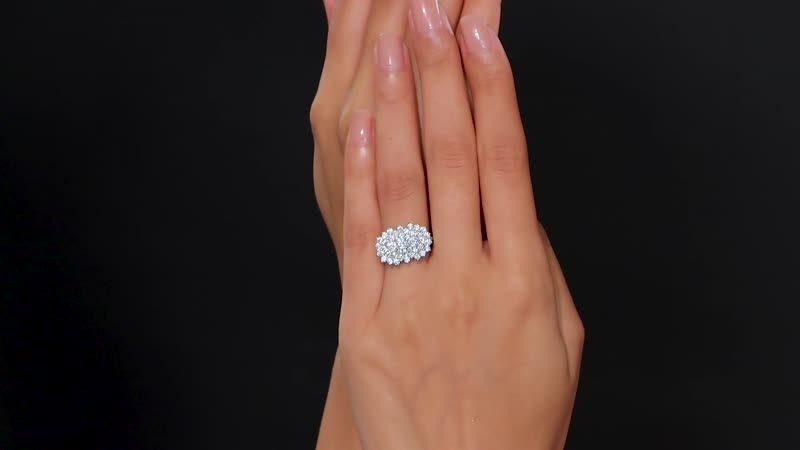 J Francis Embellished with Zirconia by Swarovski Ring in Rhodium Over Sterling Silver (Size 10.0) 4.15 ctw
