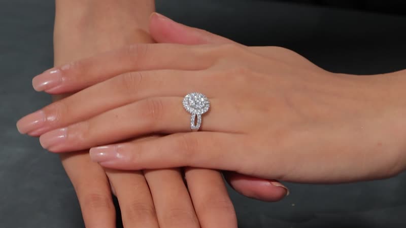 J Francis Embellished with Zirconia by Swarovski 2.40 ctw Ring in Rhodium Over Sterling Silver (Size 10.0)